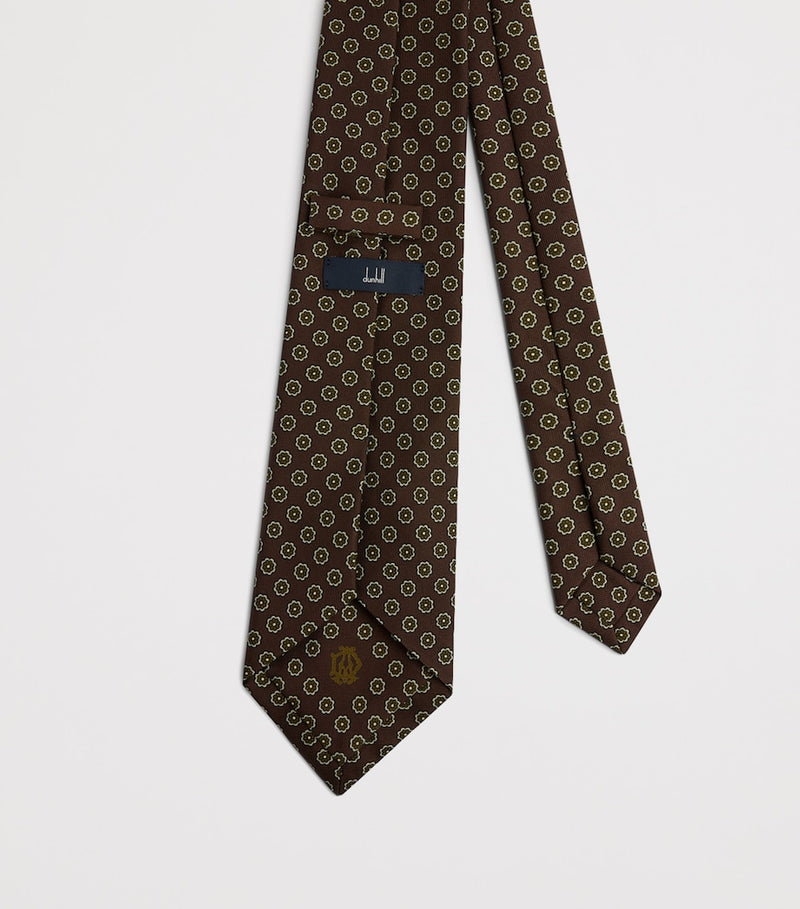 Dunhill mulberry silk printed tie 9.5cm, UK version