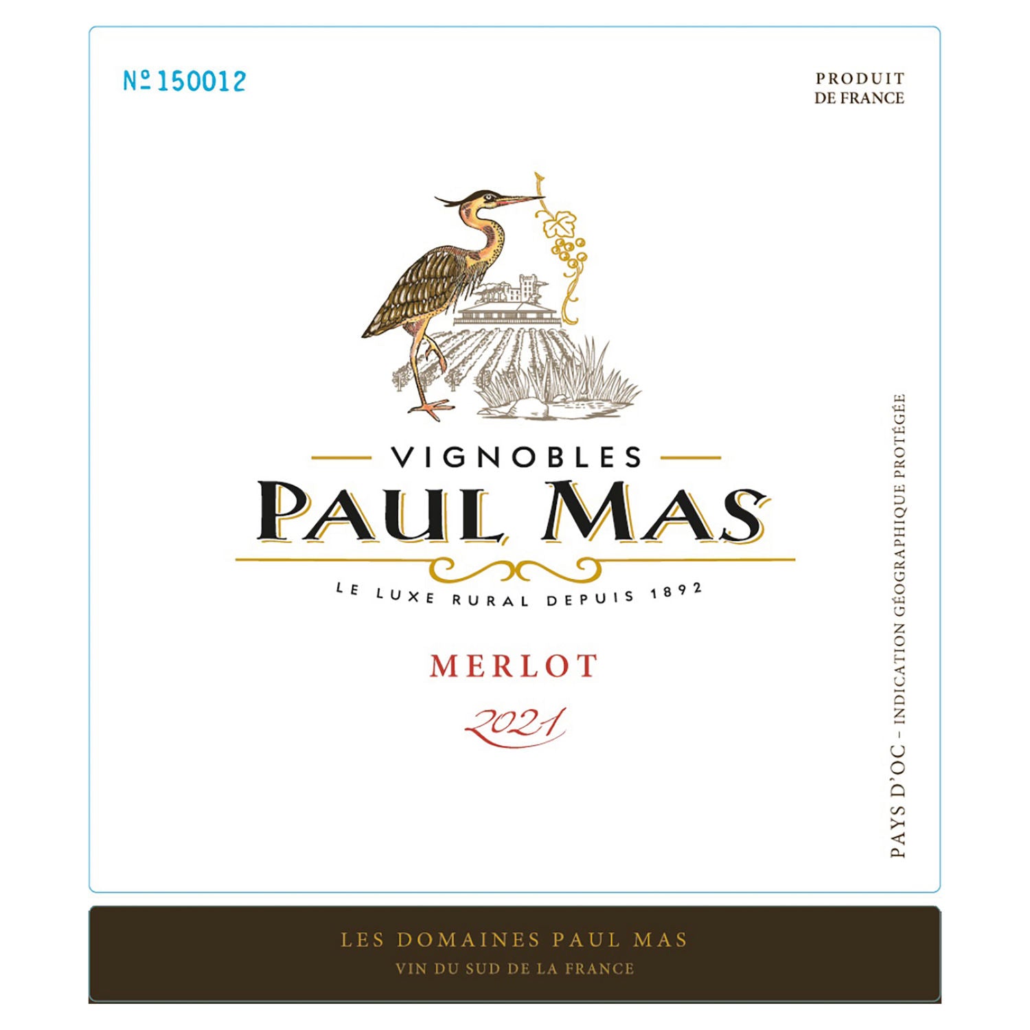 Paul Mas Merlot red wine 75cl, imported from the UK