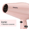 BaByliss 5337U Ionic Hair Dryer Rose Blush 2200w (British brand)