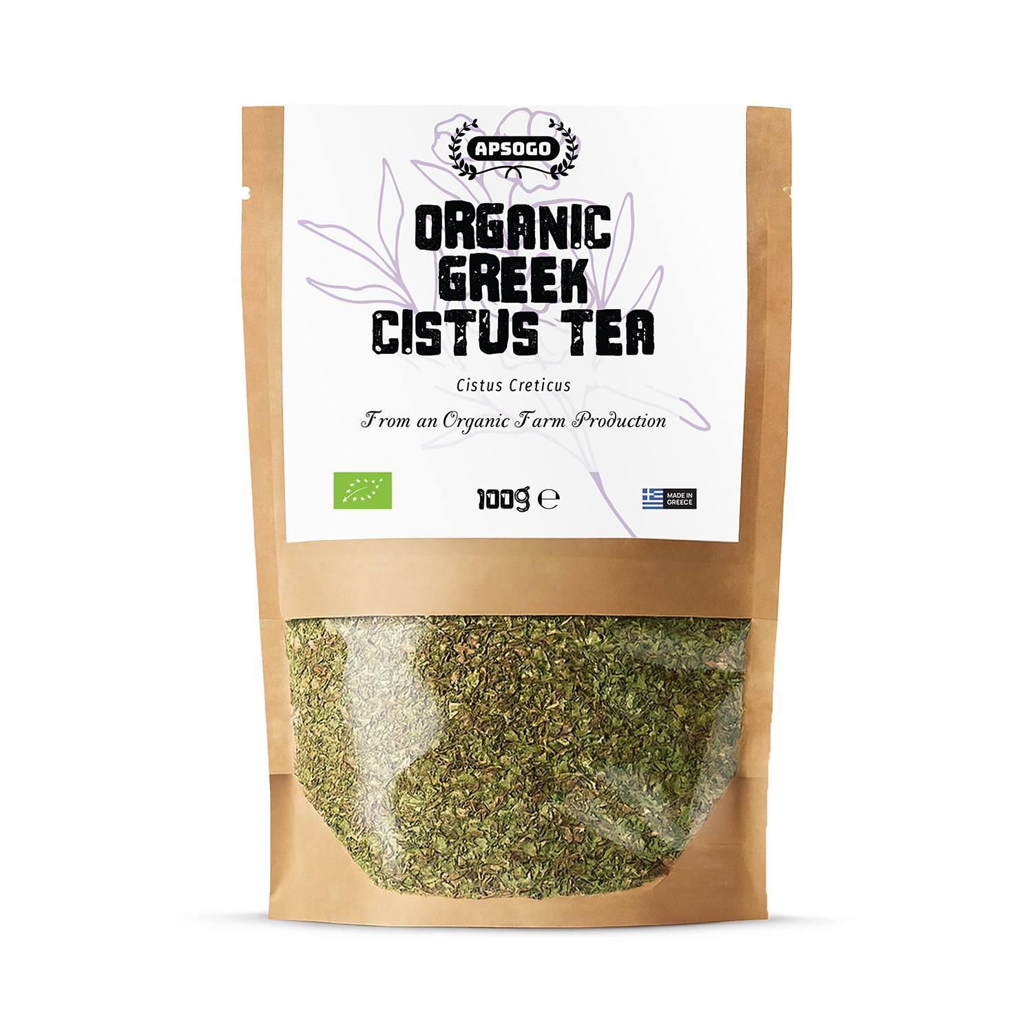 APSOGO organic cistus tea loose leaf 100g, imported from the UK