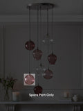 Pink glass shade for Hampton Cluster light, UK version