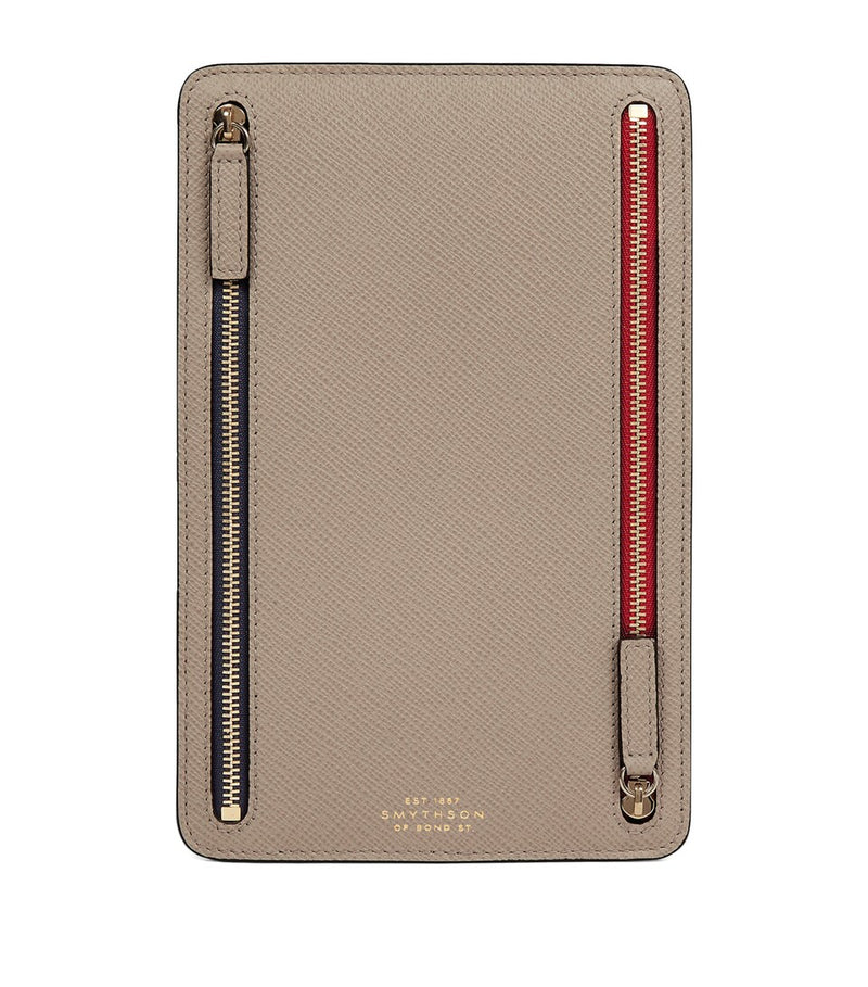 Soft Leather Organizer Pouch with Multiple Pockets, 19cm x 26cm x 3cm