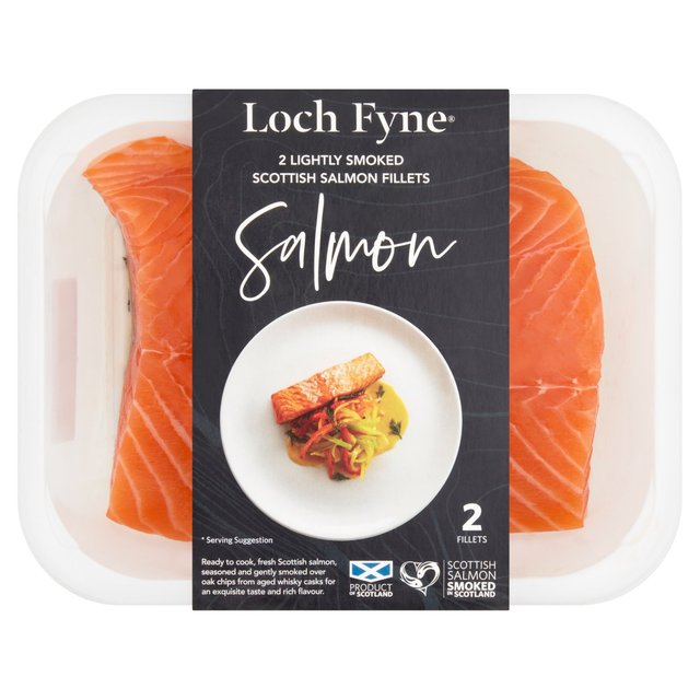 Loch Fyne 2 Lightly Smoked Scottish Salmon Fillets   240g GOODS M&S   