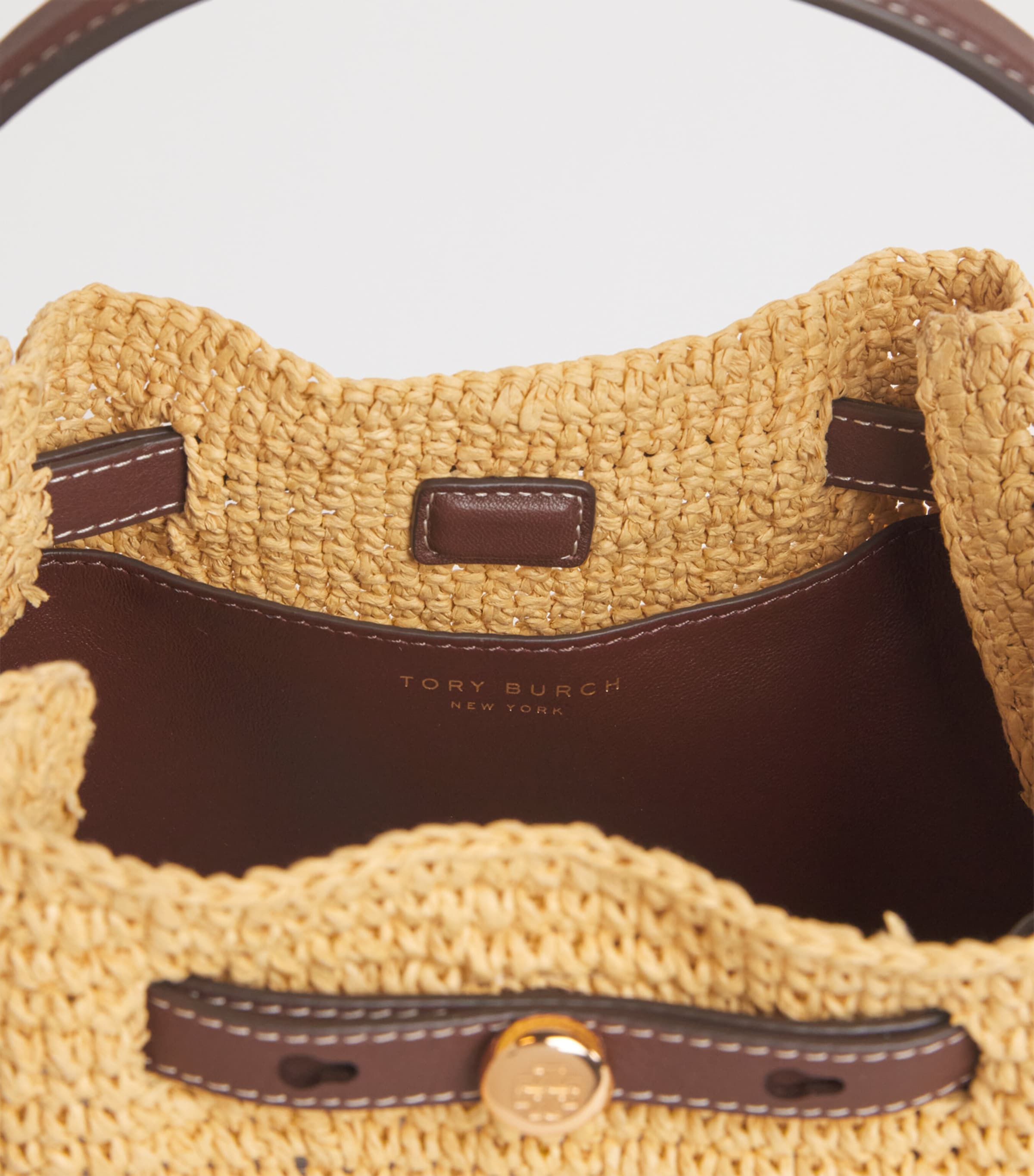 Tory Burch Romy Bucket Bag aus Bast, UK-Version