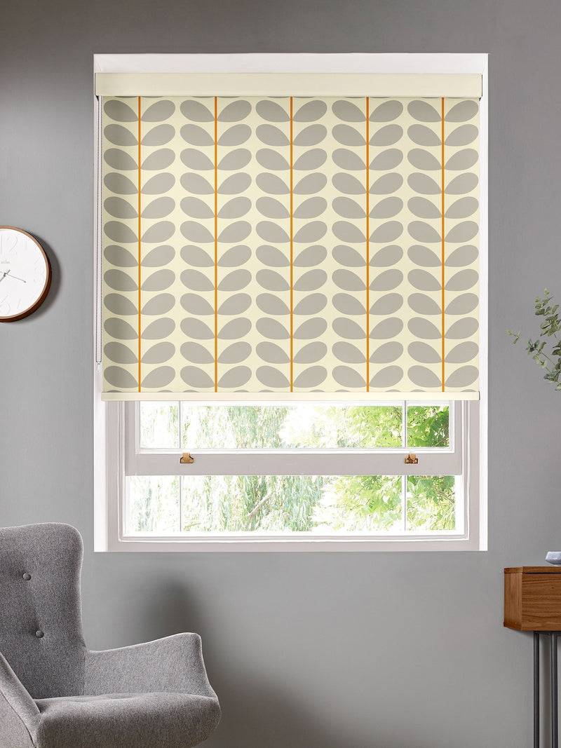 Orla Kiely grey two colour stem roller blind - British product