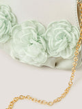 Monsoon green corsage satin bag - British product