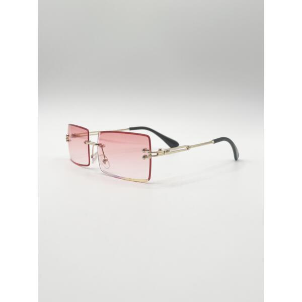 SVNX frameless square sunglasses in pink - British product