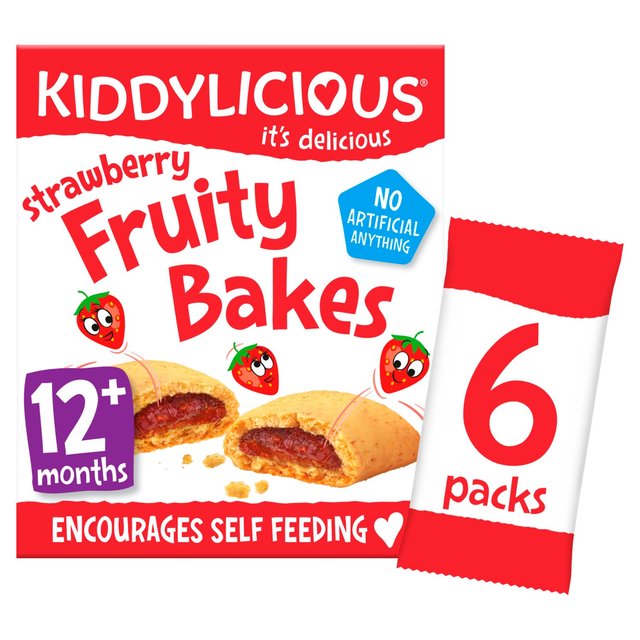 Kiddylicious Strawberry Fruity Bakes Baby Snacks Multi   6 x 22g GOODS M&S   