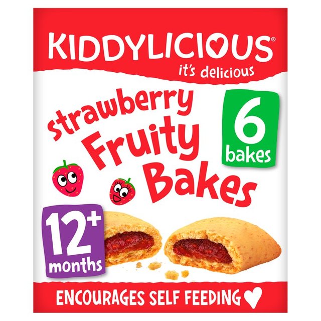 Kiddylicious Strawberry Fruity Bakes Baby Snacks Multi   6 x 22g