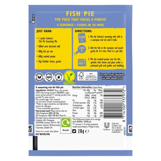 Colman's Fish Pie Recipe Mix   20g GOODS M&S   