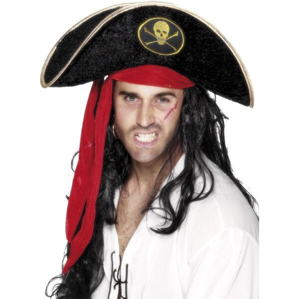 Smiffys pirate hat with skull and crossbones, UK version