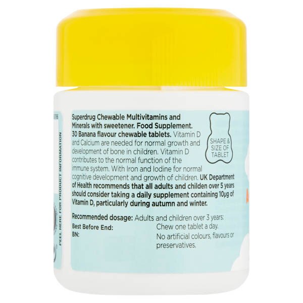 Superdrug Kids Chewable Multivitamins Banana Flavour 30s