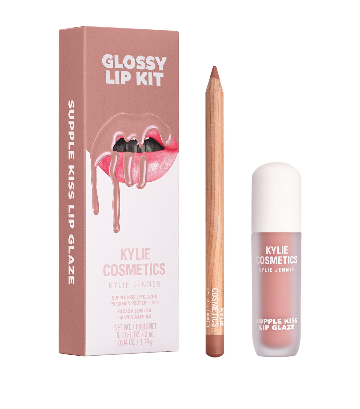 Kylie Cosmetics glossy lip kit with lip liner and gloss, 1g and 3ml, UK version