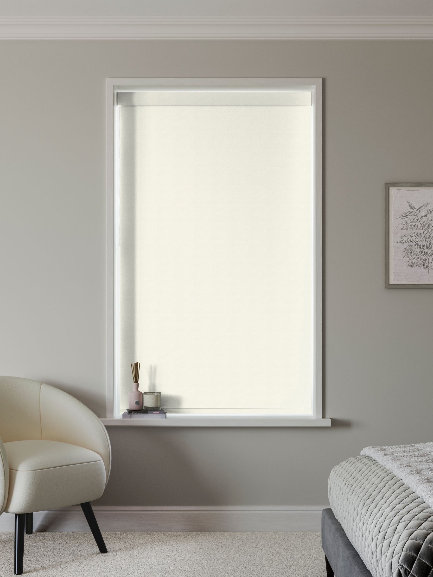 Next cream blackout roller blind, imported from the UK