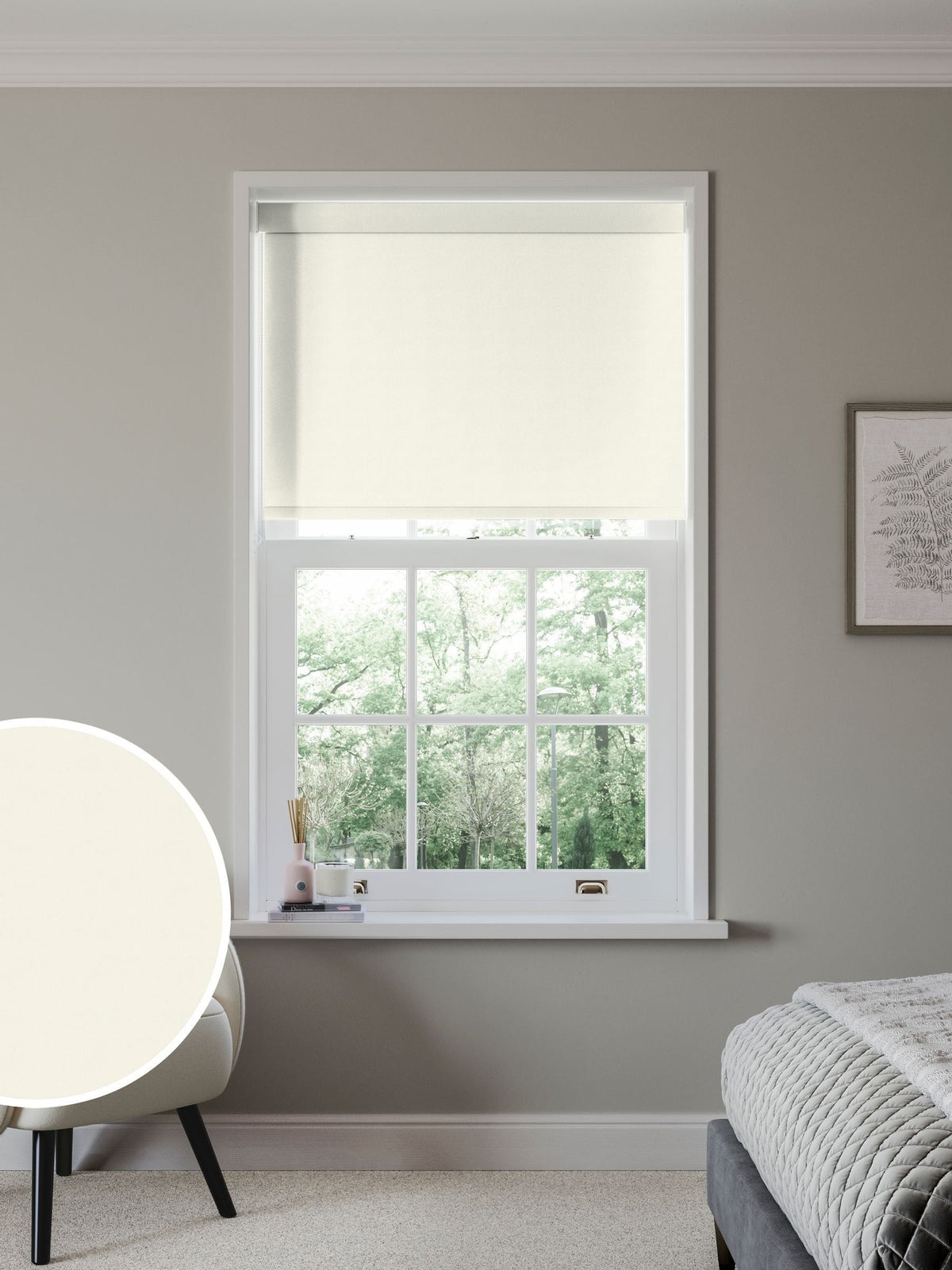 Next cream blackout roller blind, imported from the UK