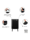 Brabantia Black Bo Hi waste bin 7L - British product