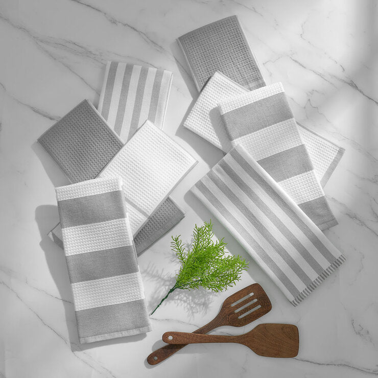 Caro Home kitchen towels 8 pack grey, UK version