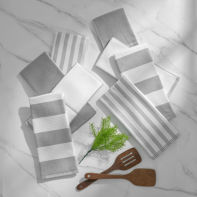Caro Home kitchen towels 8 pack grey, UK version