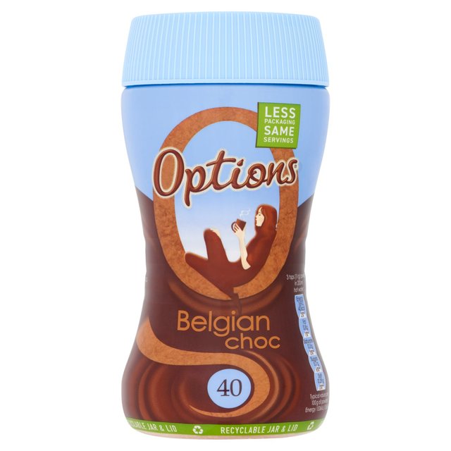 Options Belgian Hot Chocolate Drink   220g