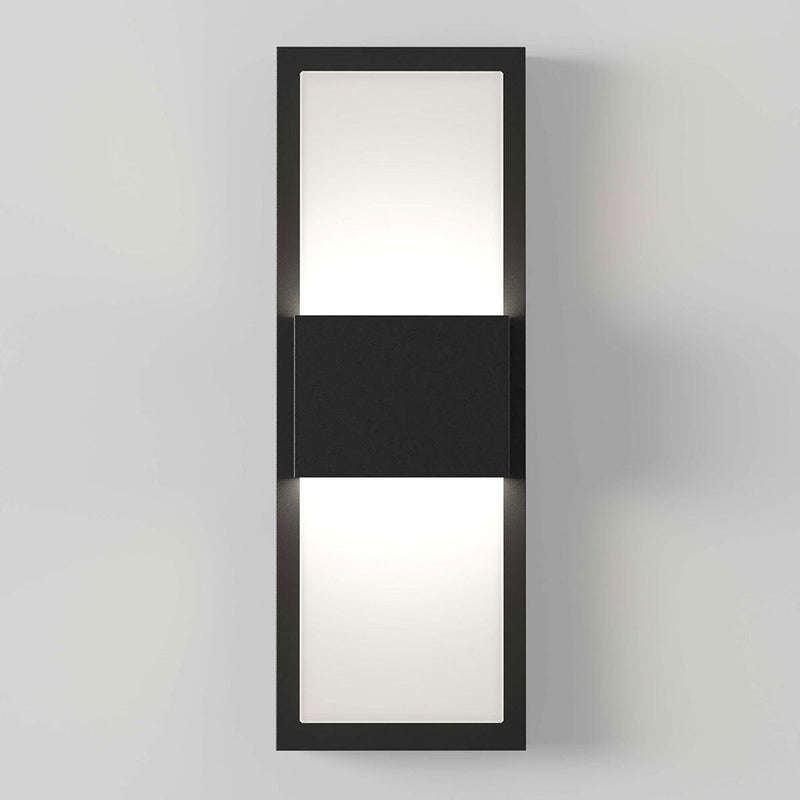 Artika Mazza black LED wall light with frosted diffuser, imported from the UK