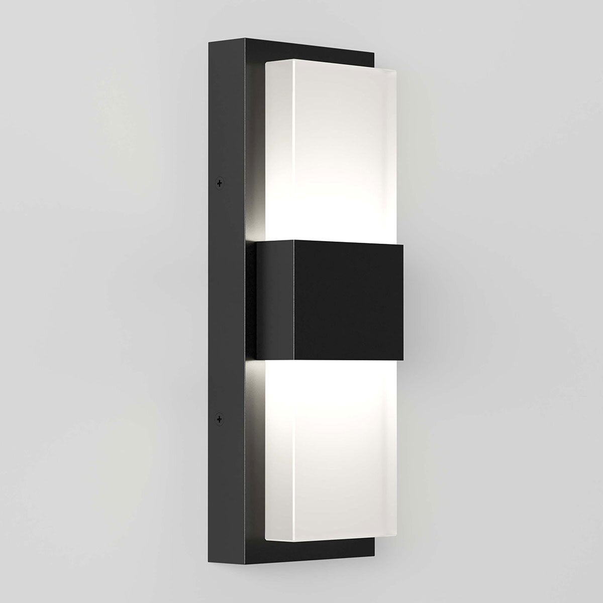 Artika Mazza black LED wall light with frosted diffuser, imported from the UK