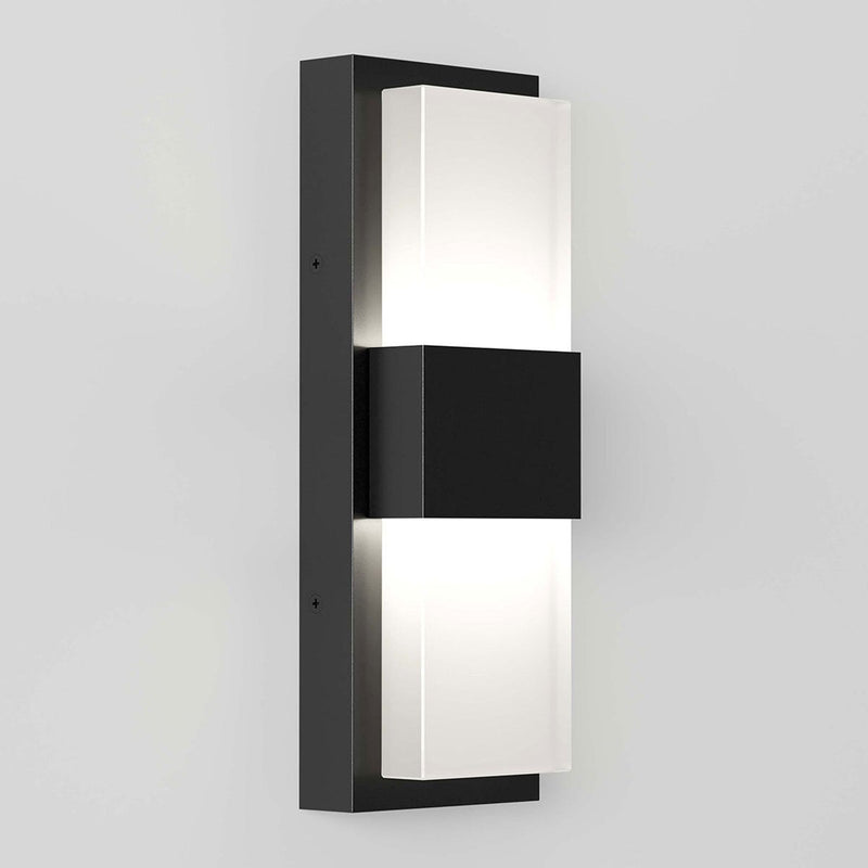 Artika Mazza black LED wall light with frosted diffuser, imported from the UK