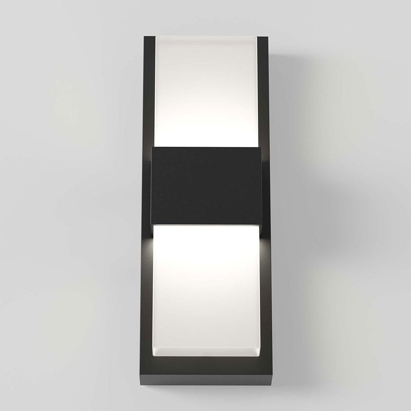 Artika Mazza black LED wall light with frosted diffuser, imported from the UK