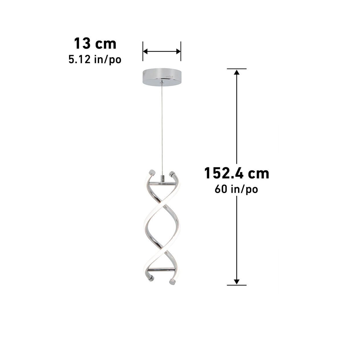 Artika DNA single light LED pendant chrome, imported from the UK
