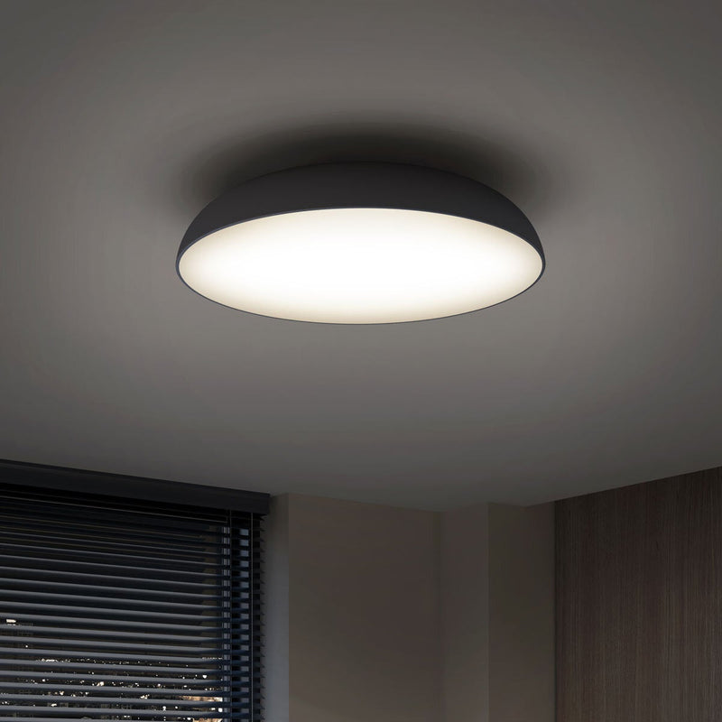Artika Flint FM LED ceiling pendant light in black, imported from the UK