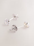 Sterling silver cubic zirconia stud earrings 0.5cm (British brand)