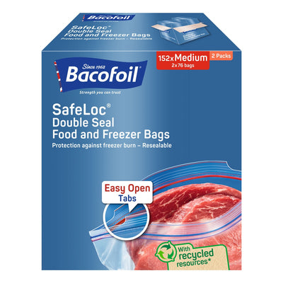 Sacs de congélation et de conservation Bacofoil Safeloc, format moyen, paquet de 152