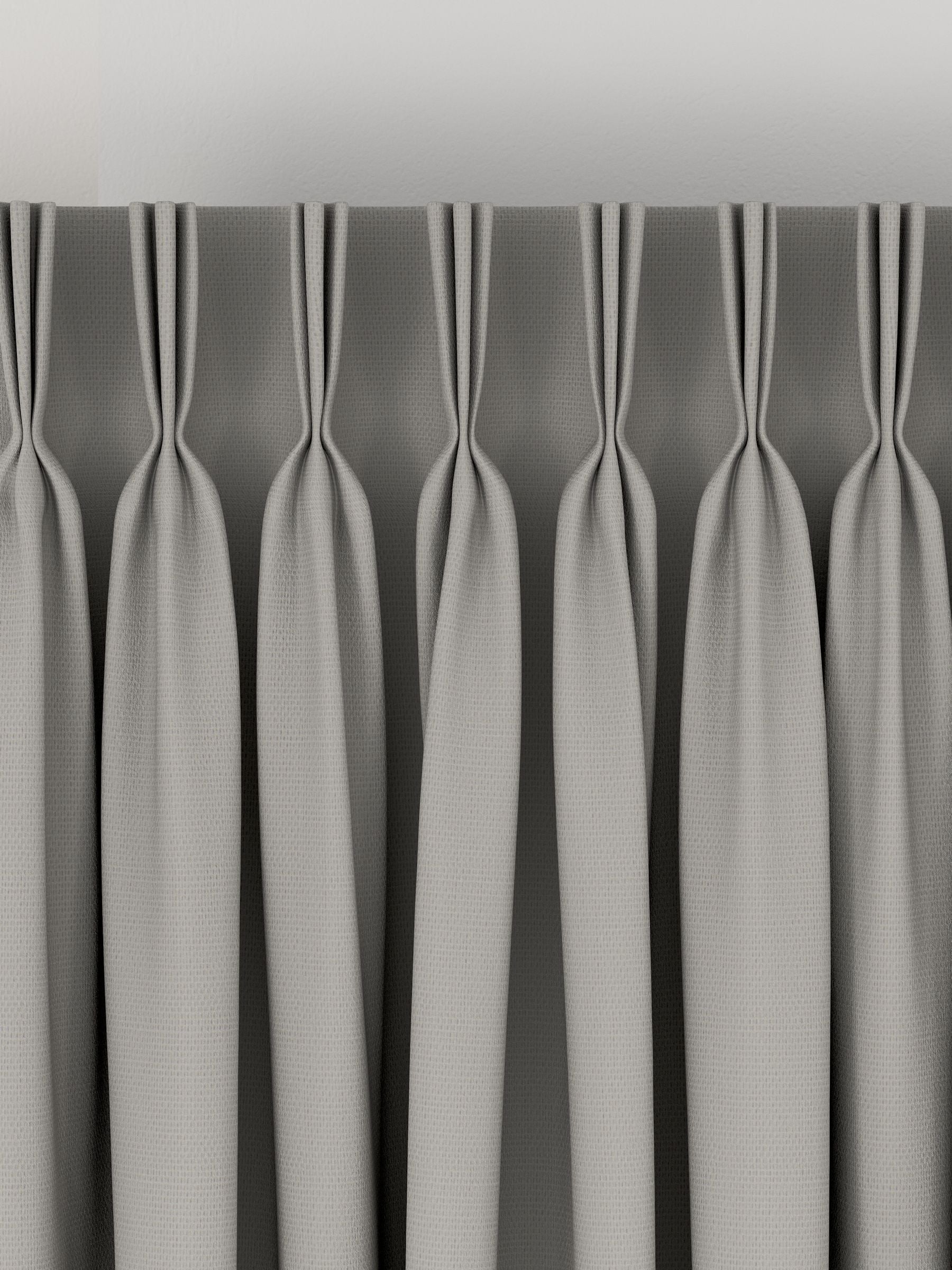 Silver made to measure curtains in 100% cotton, imported from the UK