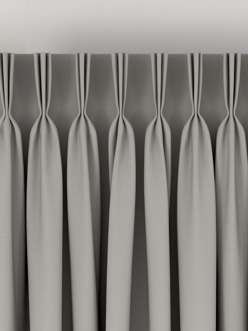Silver made to measure curtains in 100% cotton, imported from the UK