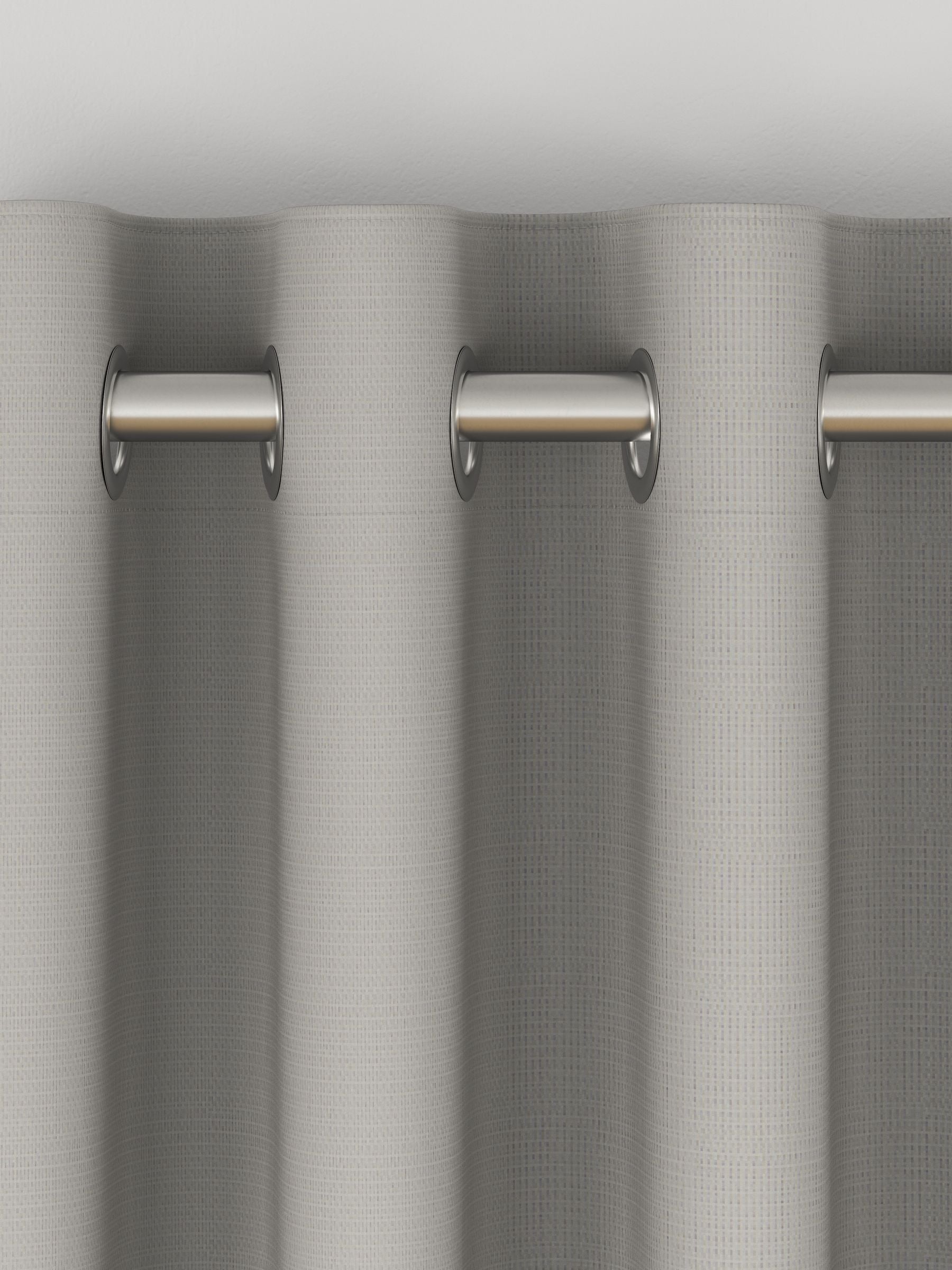 Silver made to measure curtains in 100% cotton, imported from the UK
