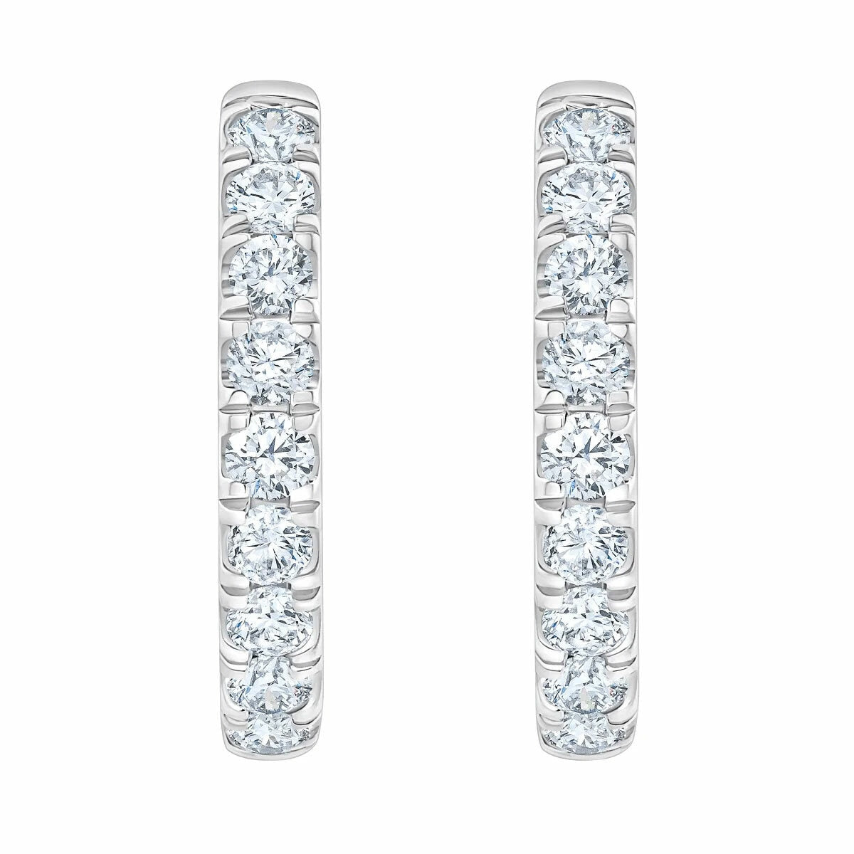 Diamond hoop earrings round brilliant cut 0.50ctw 14ct white gold - British product
