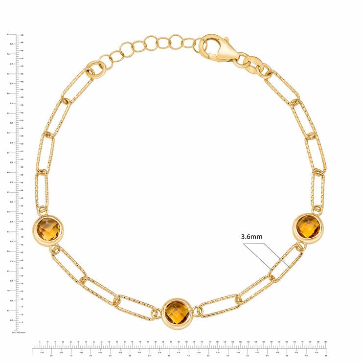 Costco Citrin-Armband 14 Karat Gelbgold 7 Zoll (Britische Marke)