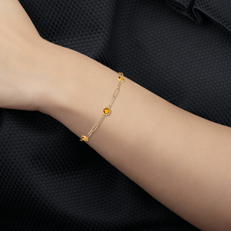 Costco Citrin-Armband 14 Karat Gelbgold 7 Zoll (Britische Marke)