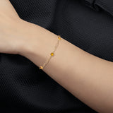 Costco Citrin-Armband 14 Karat Gelbgold 7 Zoll (Britische Marke)