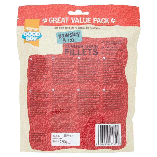 Good Boy Tender Duck Fillets Dog Treats   320g