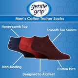 Gentle Grip trainer socks 6 pack cotton rich, imported from the UK