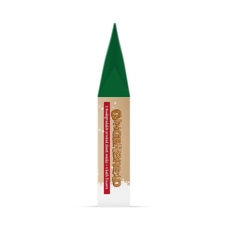 Gingerbread face mask and bath bomb set, UK version