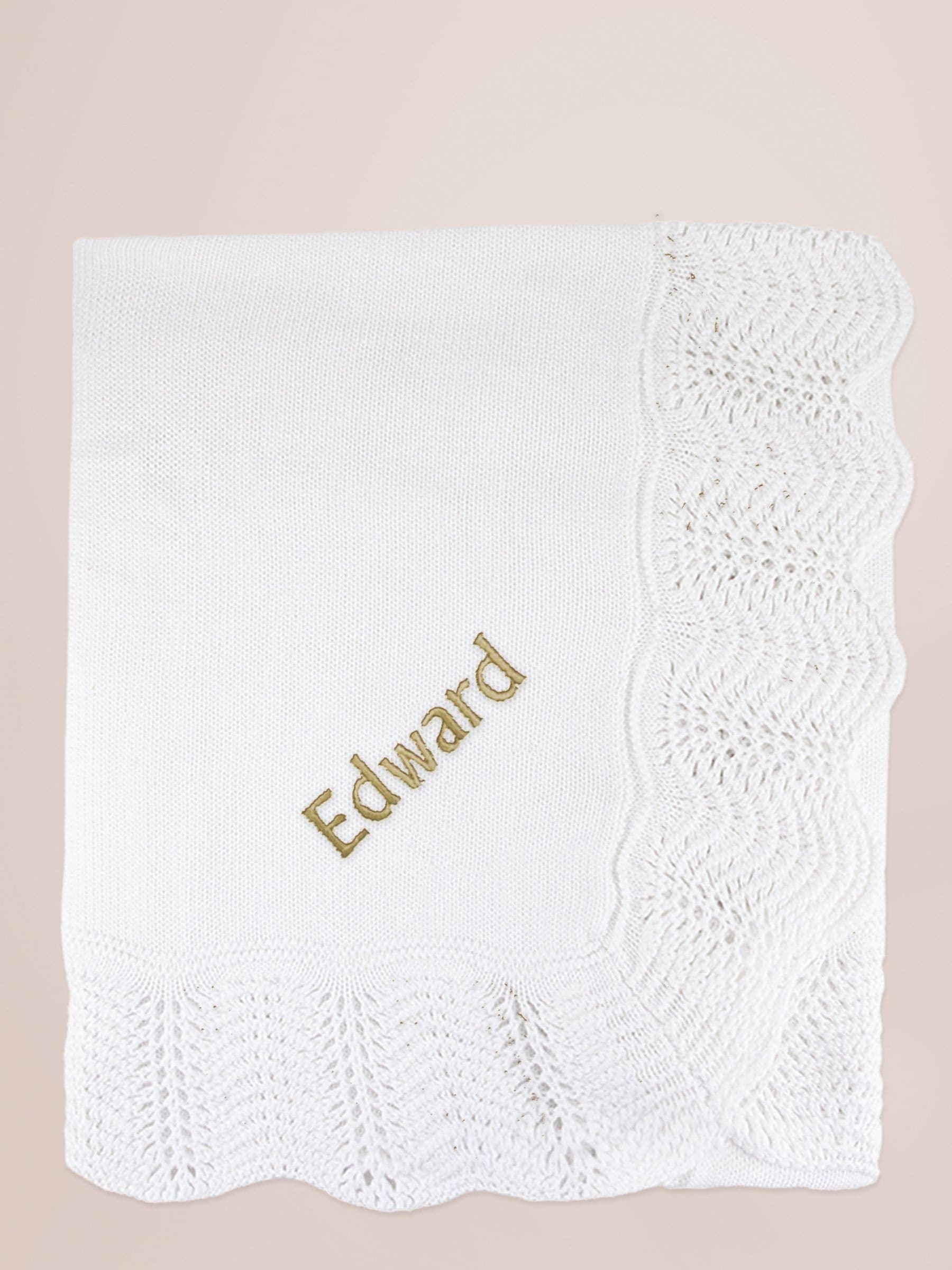 Babyblooms personalised knitted baby blanket - British product