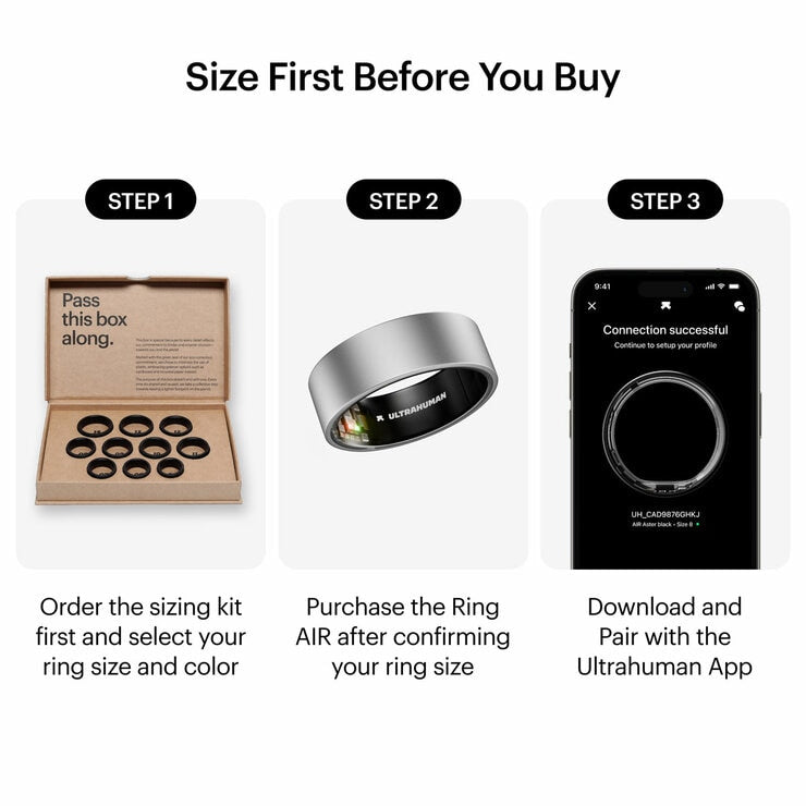 Ultrahuman Ring AIR Raw Titanium size 7, UK version