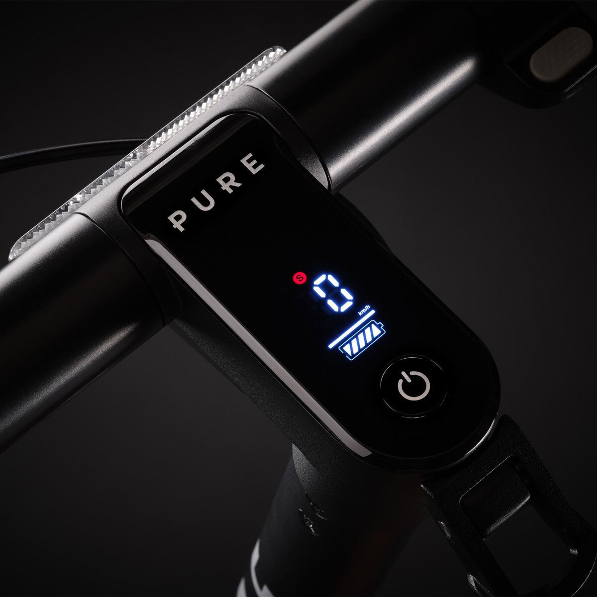 Pure Air5 electric scooter in black, folded design - British product
