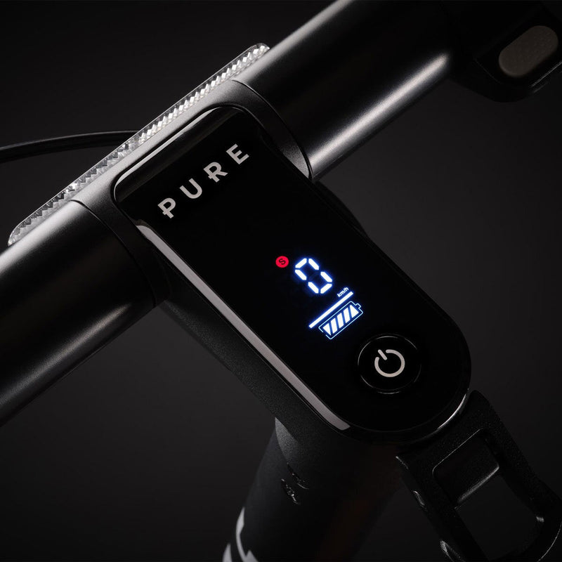 Pure Air5 electric scooter in black, folded design - British product