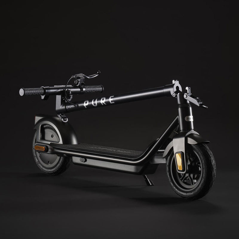Pure Air5 electric scooter in black, folded design - British product