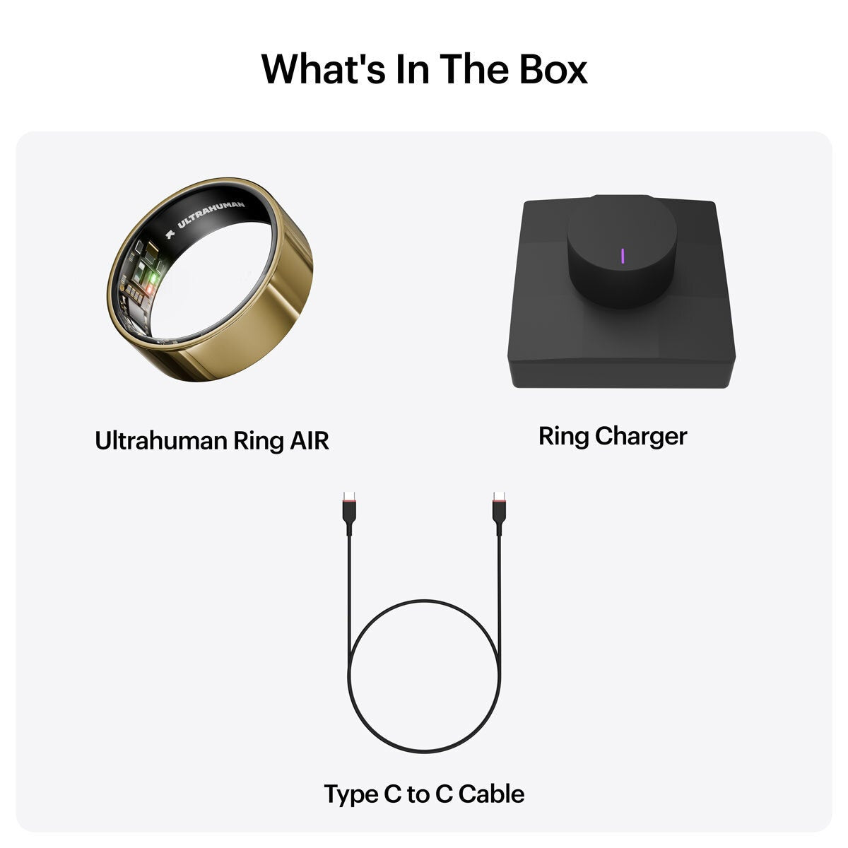 Ultrahuman Ring AIR smart ring in Bionic Gold size 13, UK version