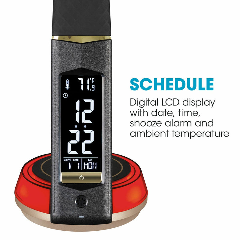OttLite wireless charging LED black desk lamp, UK version