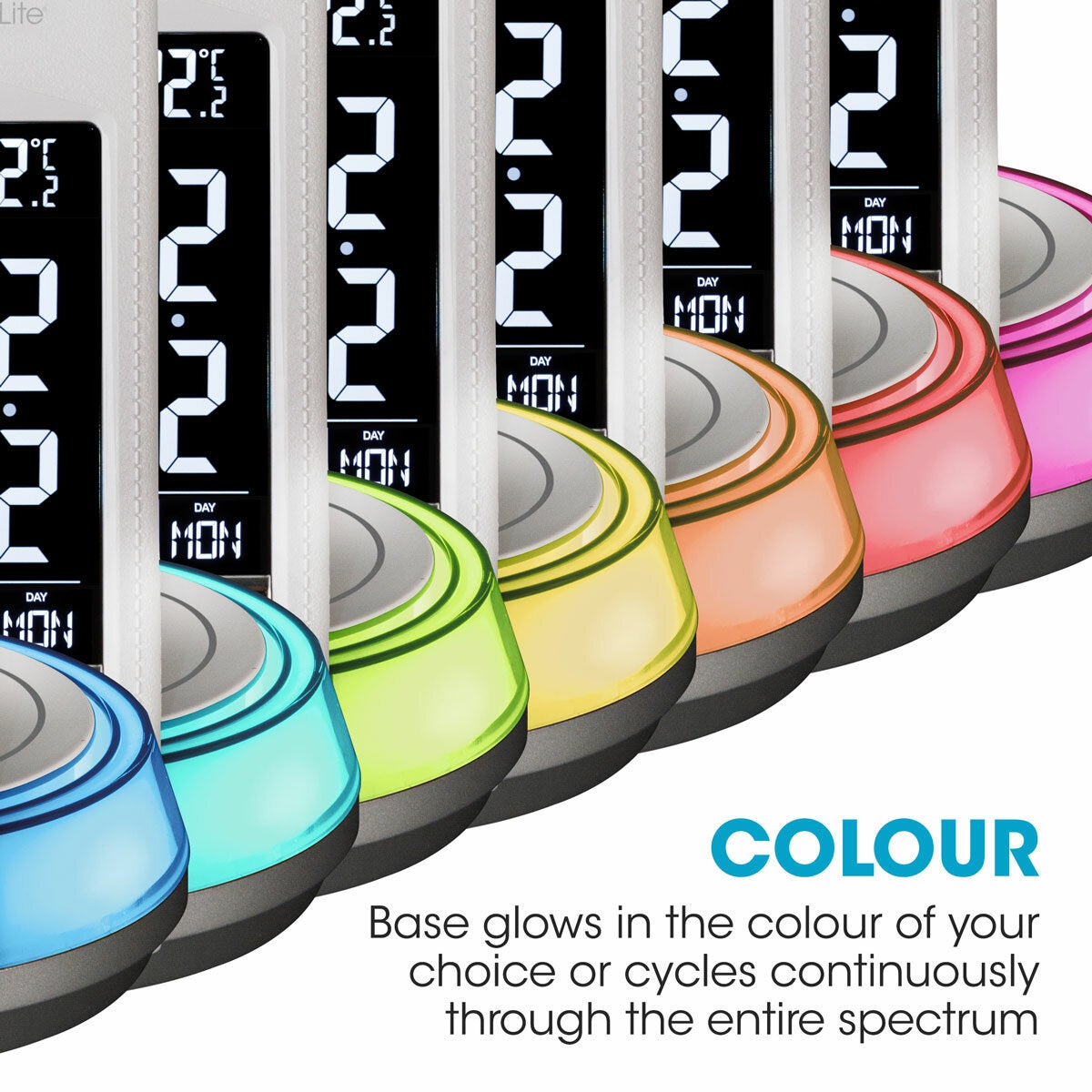 OttLite LED desk lamp with wireless charging and colour changing base, UK version