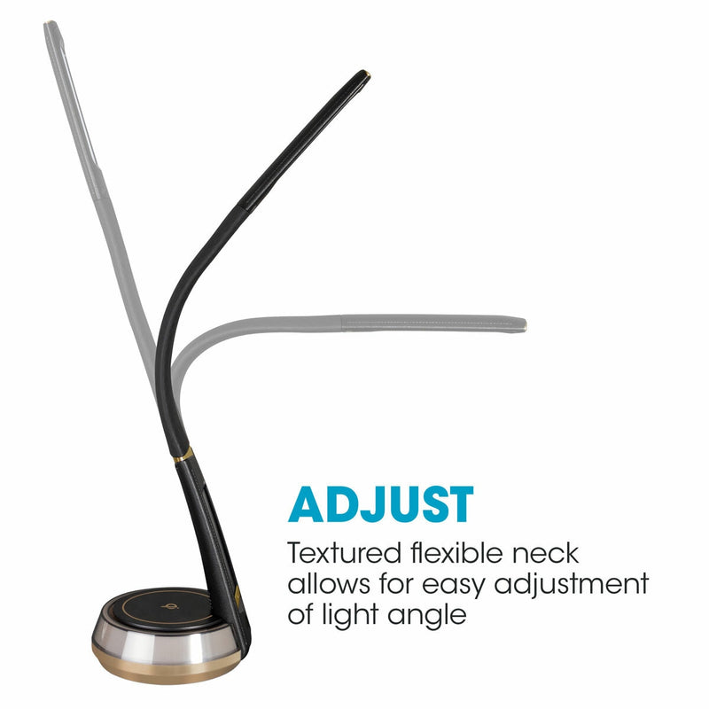 OttLite wireless charging LED black desk lamp, UK version
